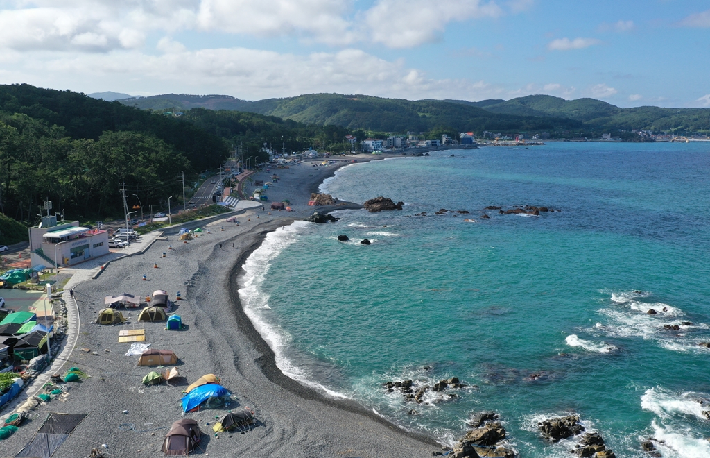 주전몽돌해변 전경