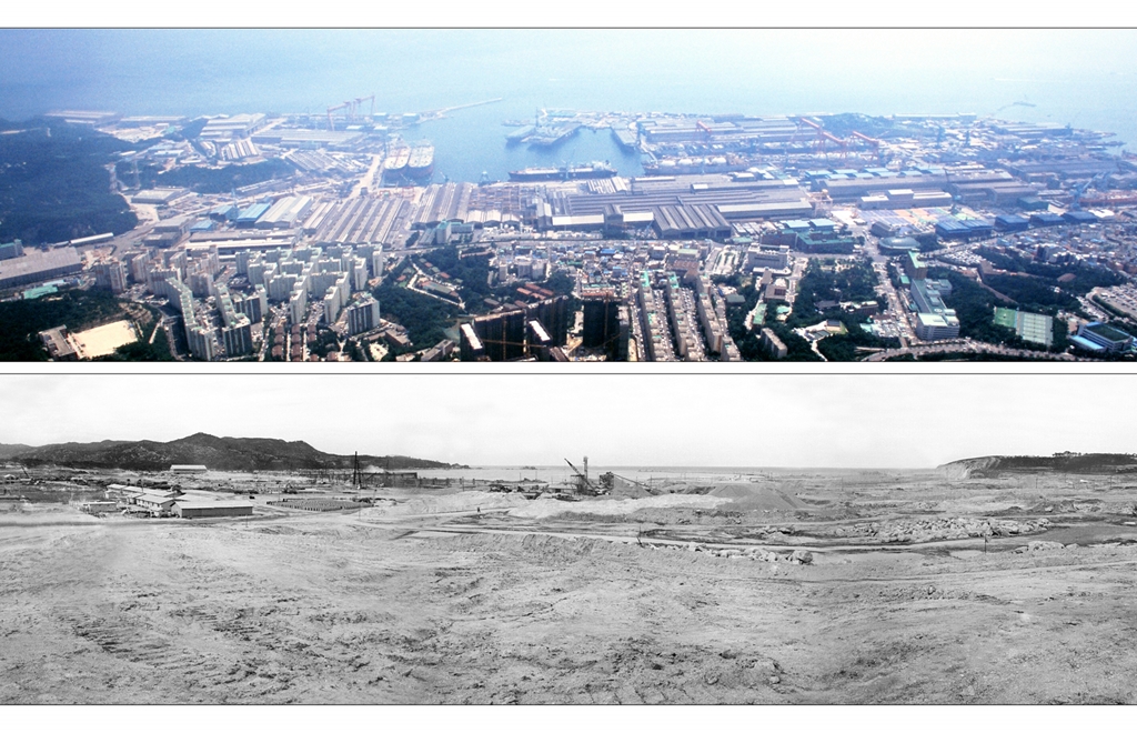 염포산에서 본 현대중공업과 동구시가지 전경_1960년대
