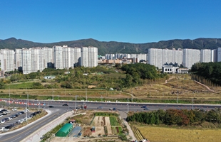 배면의 산지능선을 확보하는 스카이라인