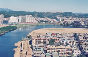 남산에서 본 남산로와 주변전경_1991