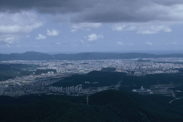 문수산에서 본 시가지