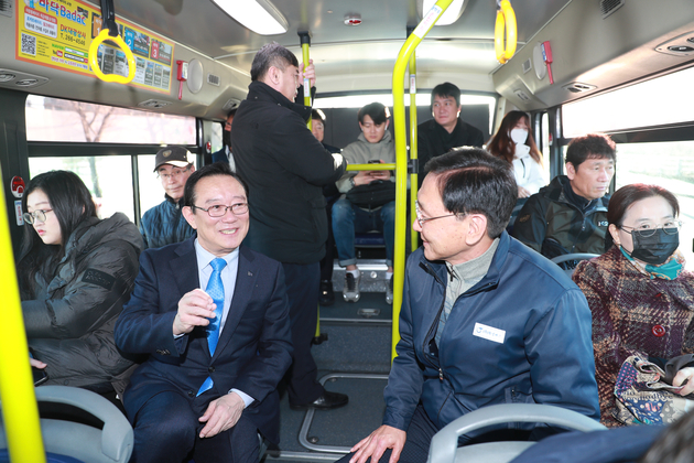 시내버스 탑승 감염병 예방 홍보
