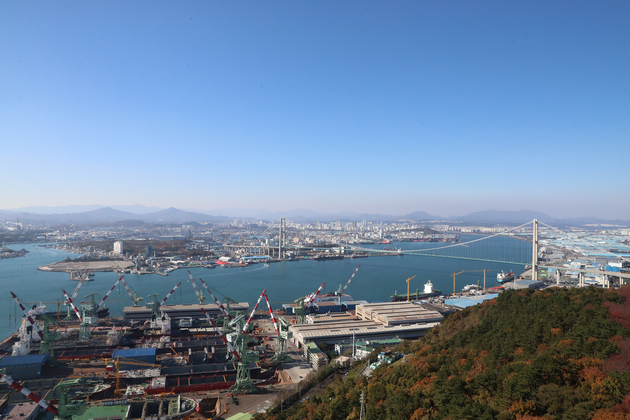울산대교전망대에서 바라본 시가지전경