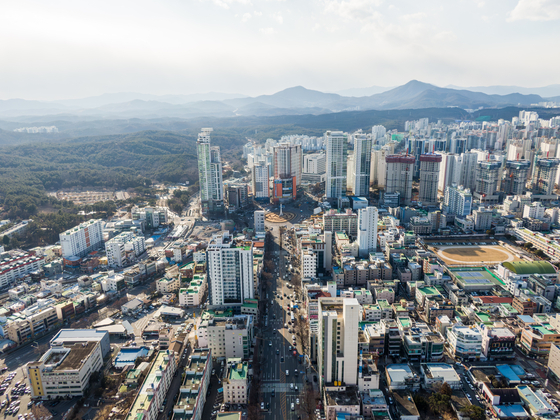 공업탑로터리 주변 시가지 전경 