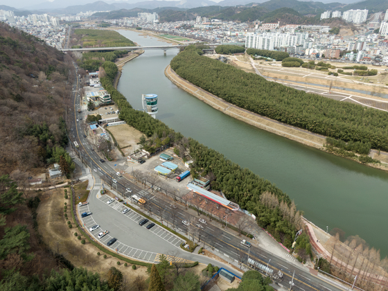 남산로 주유소부지 일원 전경