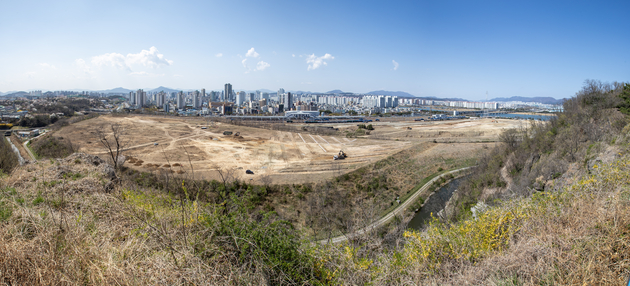 돋질산에서 바라본 남구시가지 전경