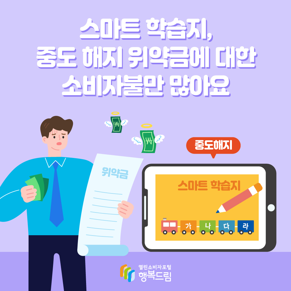 스마트 학습지, 중도 해지 위약금에 대한 소비자불만 많아요