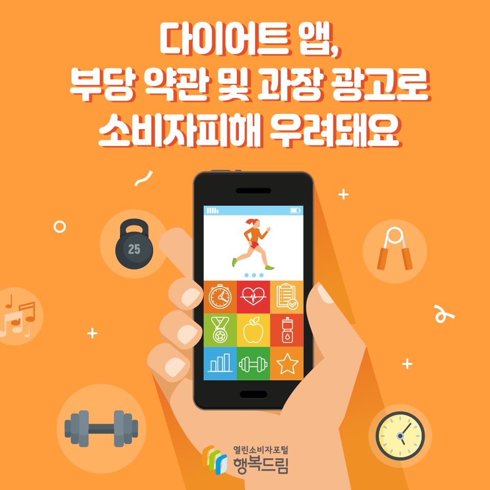 다이어트 앱, 부당 약관 및 과장 광고로 소비자피해 우려돼요 열린소비자 포털 행복드림