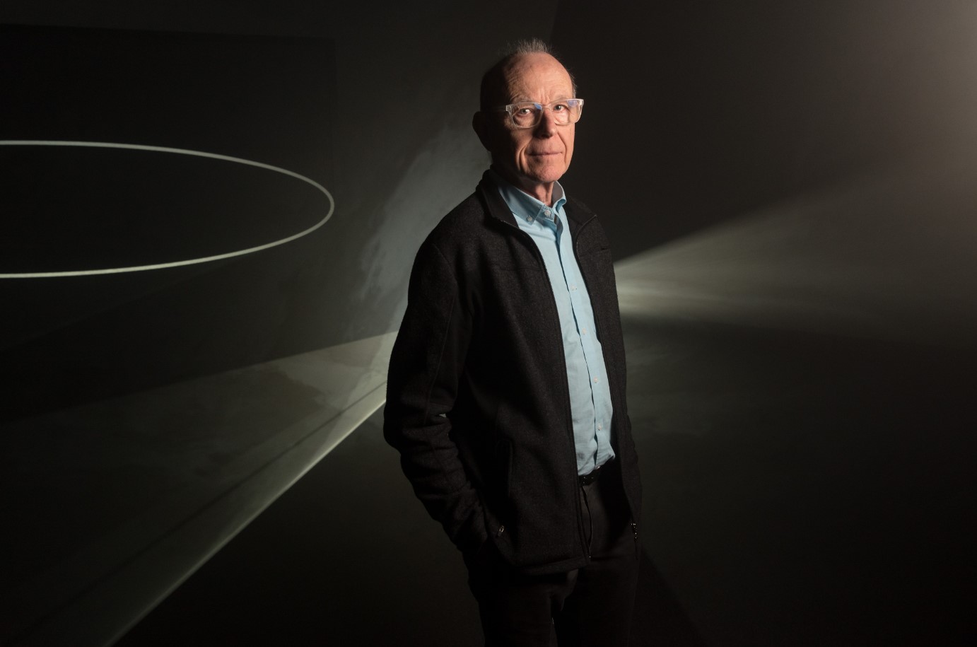 Portrait of Anthony McCall at the Hepworth Wakefield, 2018. Photo by Darren O’Brien/Guzelian.