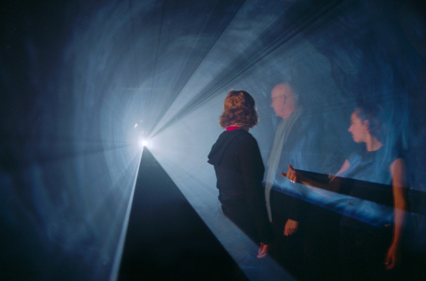 Anthony McCall, Line Describing a Cone (1973), installation view, Whitney Museum of American Art, NY, 2001. Photo by Hank Graber. Courtesy of the artist, Sean Kelly New York, and Sprüth Magers.