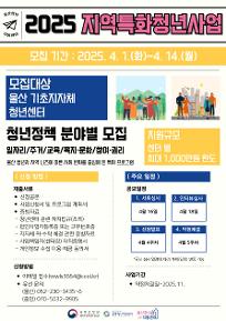 지역특화 청년사업 포스터 이미지