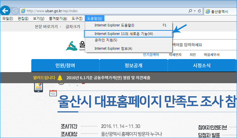 IE버전확인