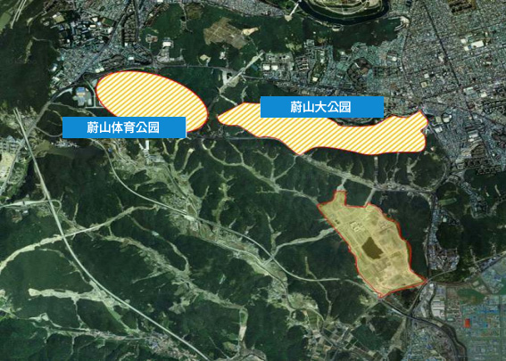 ⦁徒步五分钟距离处建设蔚山大公园和蔚山体育公园等公园及体育设施