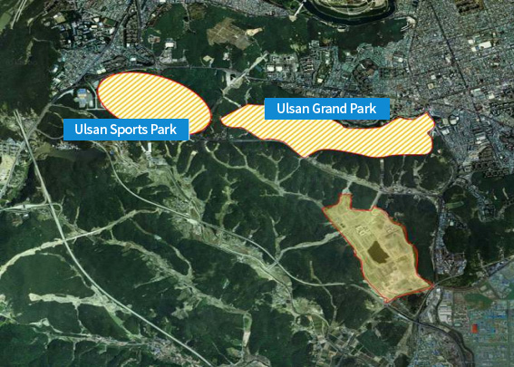 Establishment of parks and sports facilities such as Ulsan Grand Park and Ulsan Sports Park within 5 minutes