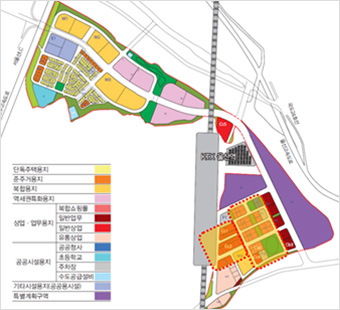 Location of commercial facilities in the business district