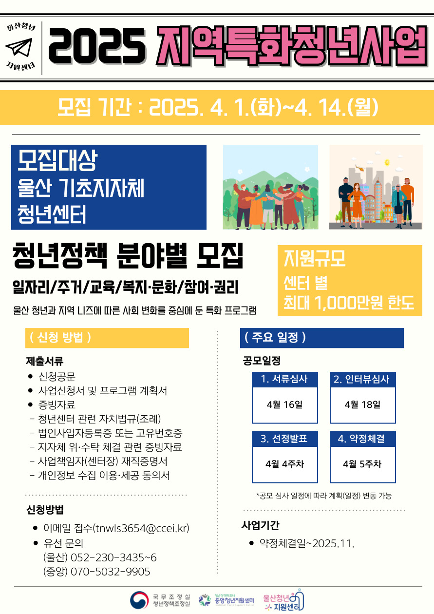 지역특화 청년사업 포스터 이미지