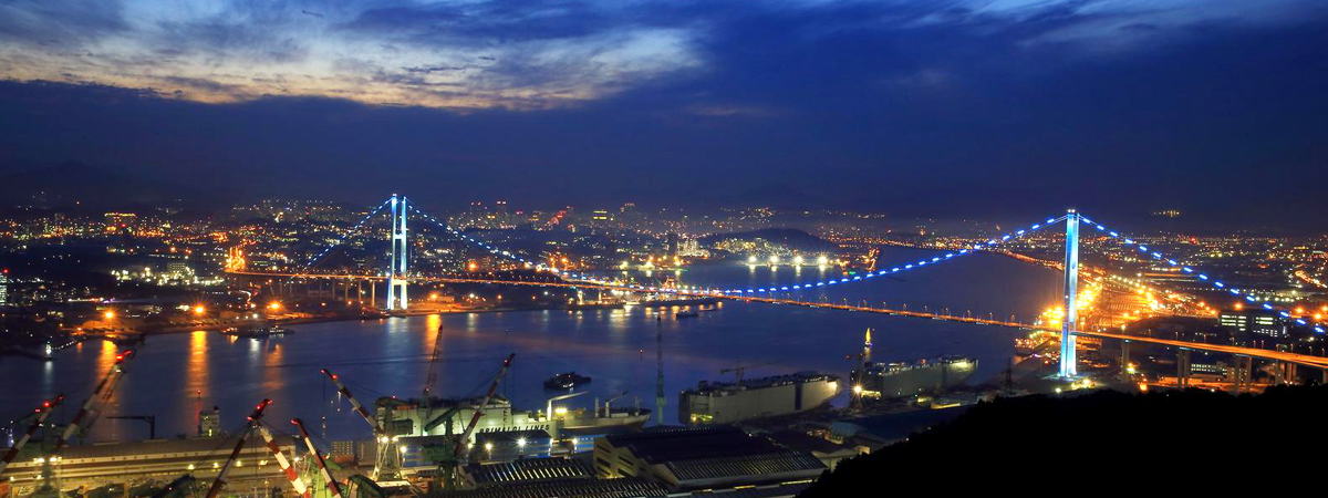 염포산 전망대에서본 시가지일몰