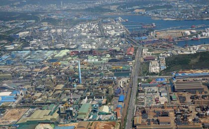 The panoramic view of Onsan National Industrial Complex