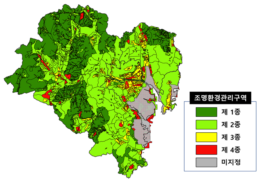 조명환경관리구역 지정 도면