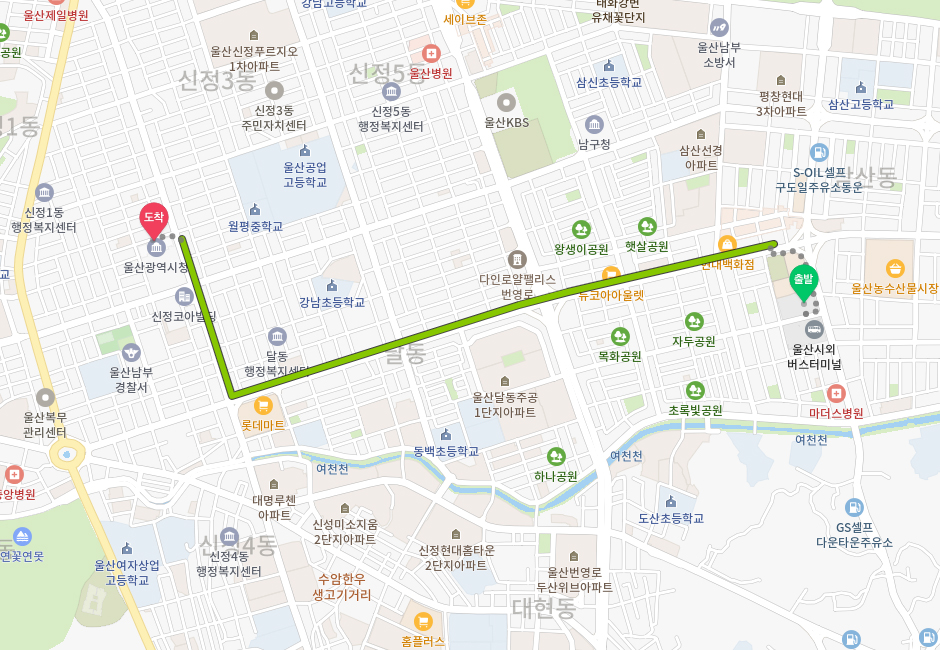 찾아오시는 길 지도(울산광역시 남구 중앙로 201)